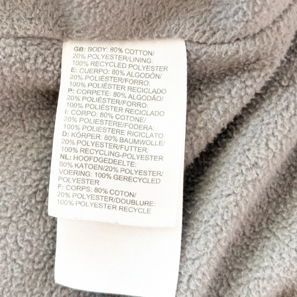 The North Face Mens Large Gray Full Zip Fleece Lined Hoodie Jacket Utility Field